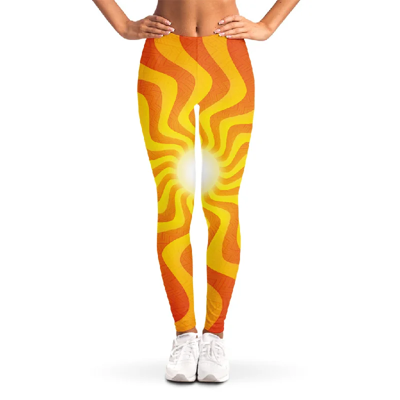 Bargain Prices Psychedelic Burning Sun Print Women's Leggings