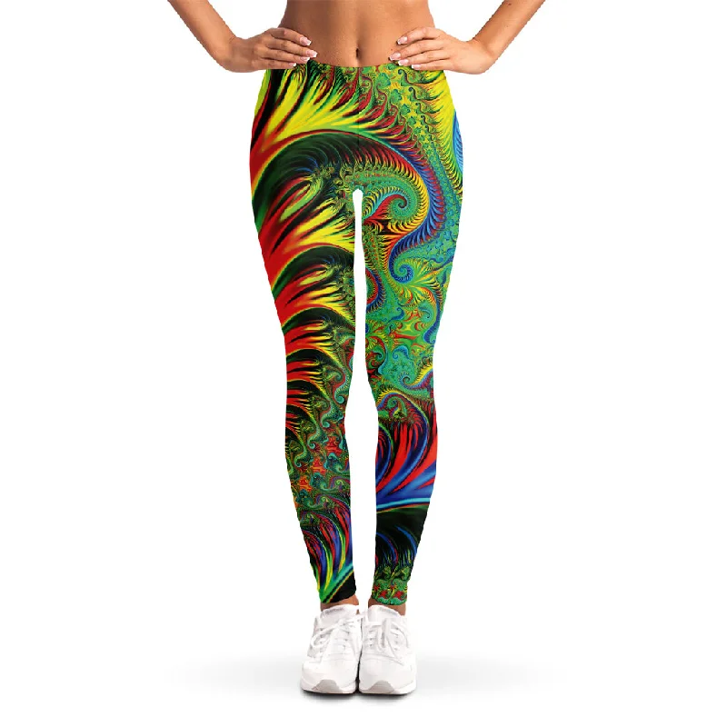 Deal Dash Psychedelic Fractal Print Women's Leggings