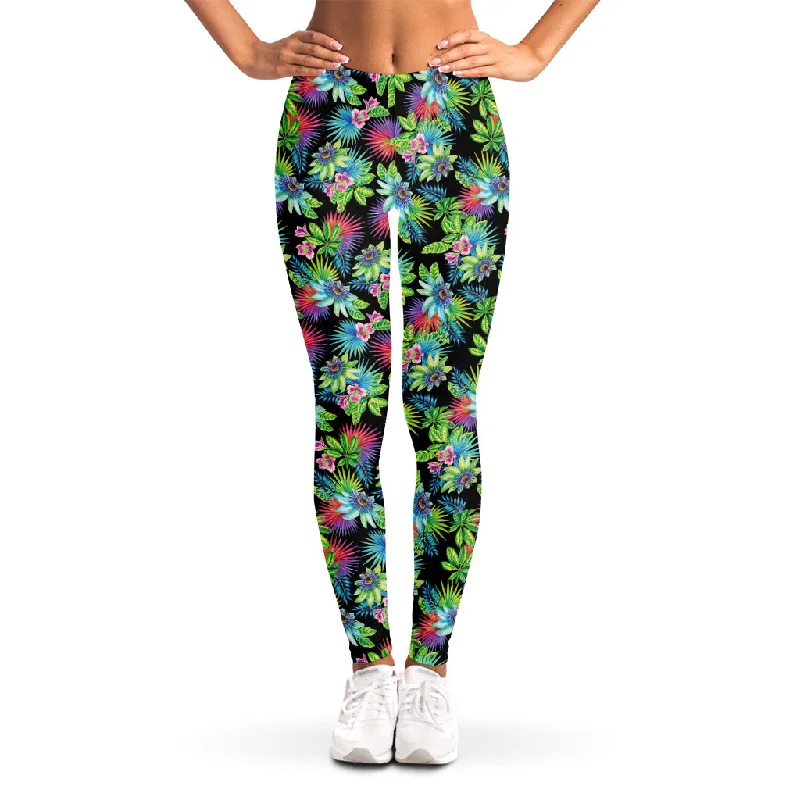 Bonus Savings Psychedelic Hawaiian Flower Print Women's Leggings