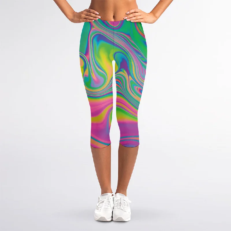 Super Sale Psychedelic Soap Bubble Print Women's Capri Leggings