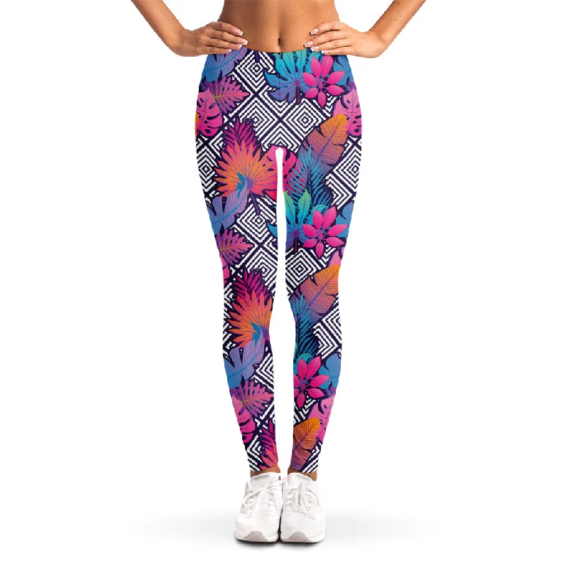 Special Discount Psychedelic Tropical Aloha Pattern Print Women's Leggings