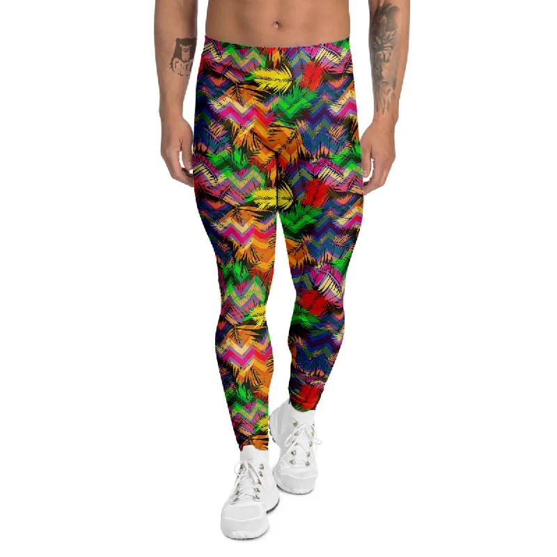Sale Event Psychedelic Zigzag Tropical Print Pattern Men's Leggings