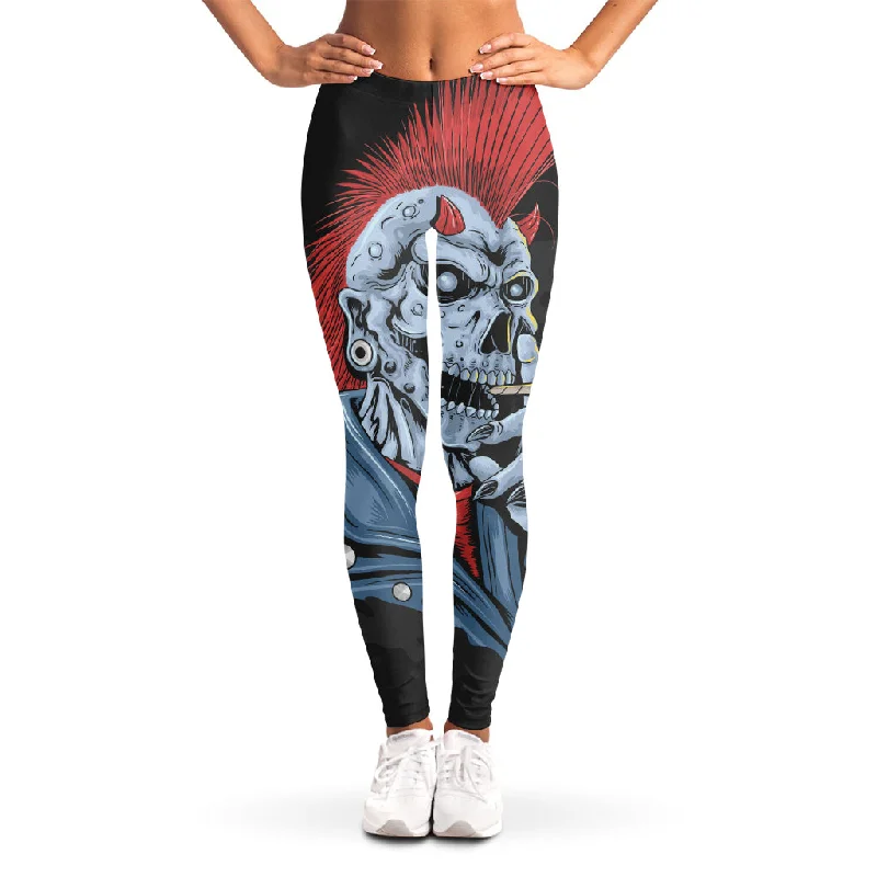Now or Never Punk Mohawk Devil Print Women's Leggings