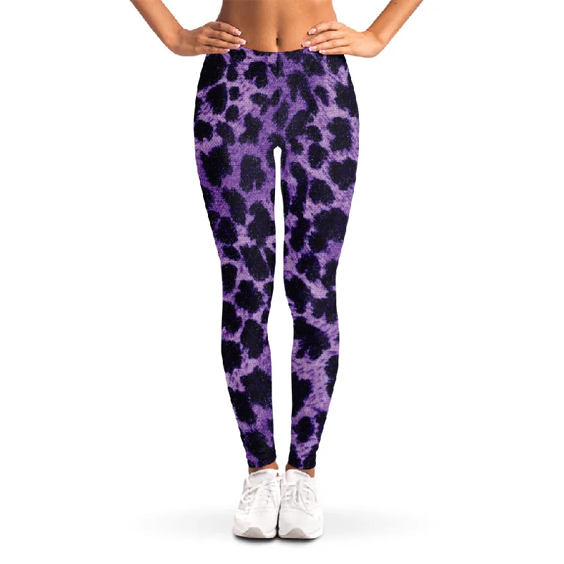 Bargain Prices Purple And Black Cheetah Print Women's Leggings