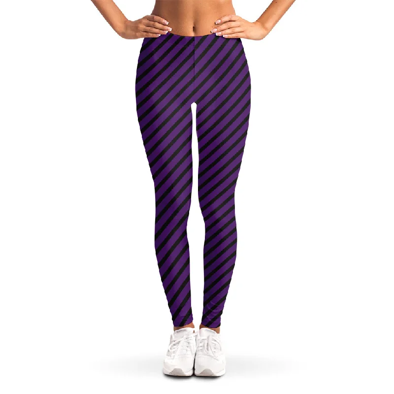 Savings Event Purple And Black Halloween Pattern Print Women's Leggings