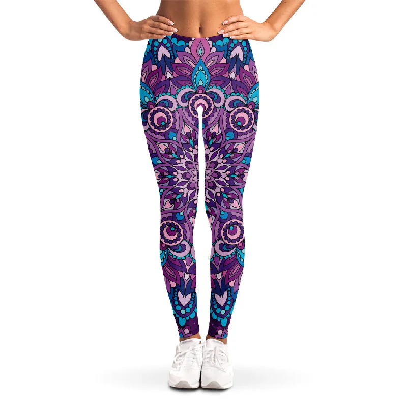 Mega Deal Purple And Blue Mandala Print Women's Leggings
