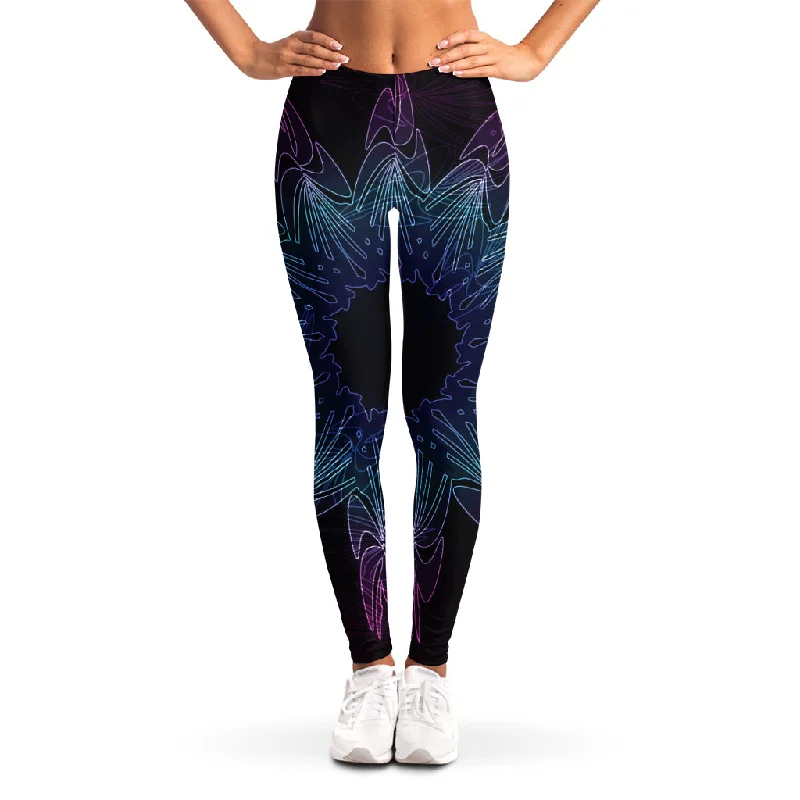 Special Savings Purple And Teal Dark Mandala Print Women's Leggings