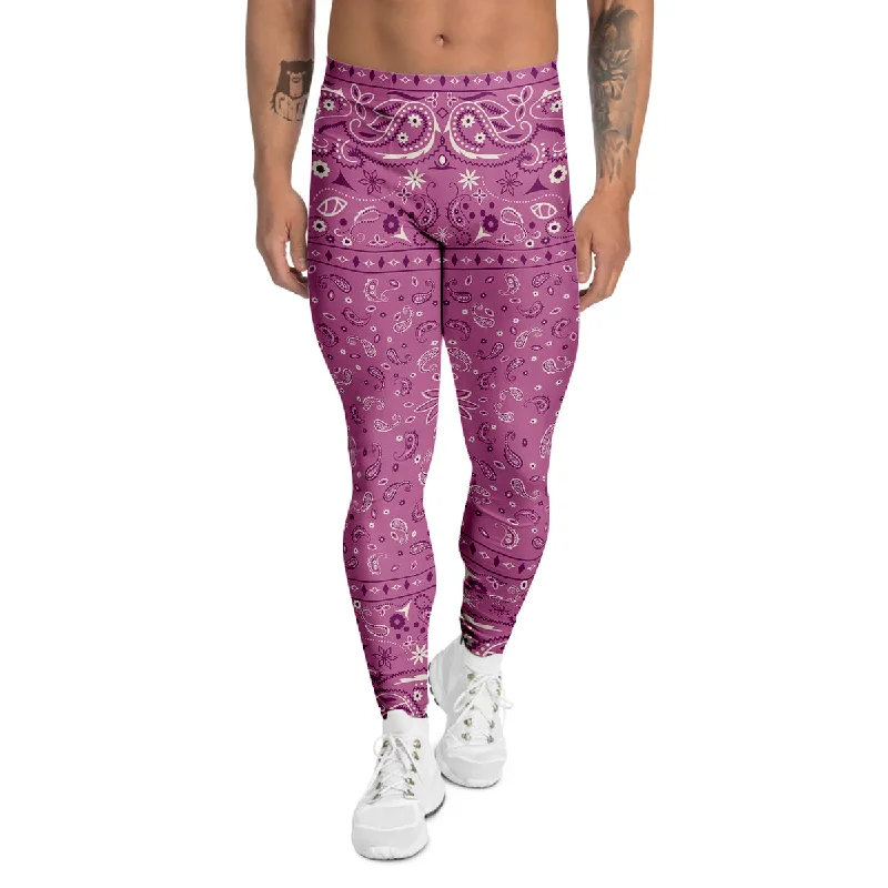 Great Deals Purple Bandana Print Men's Leggings