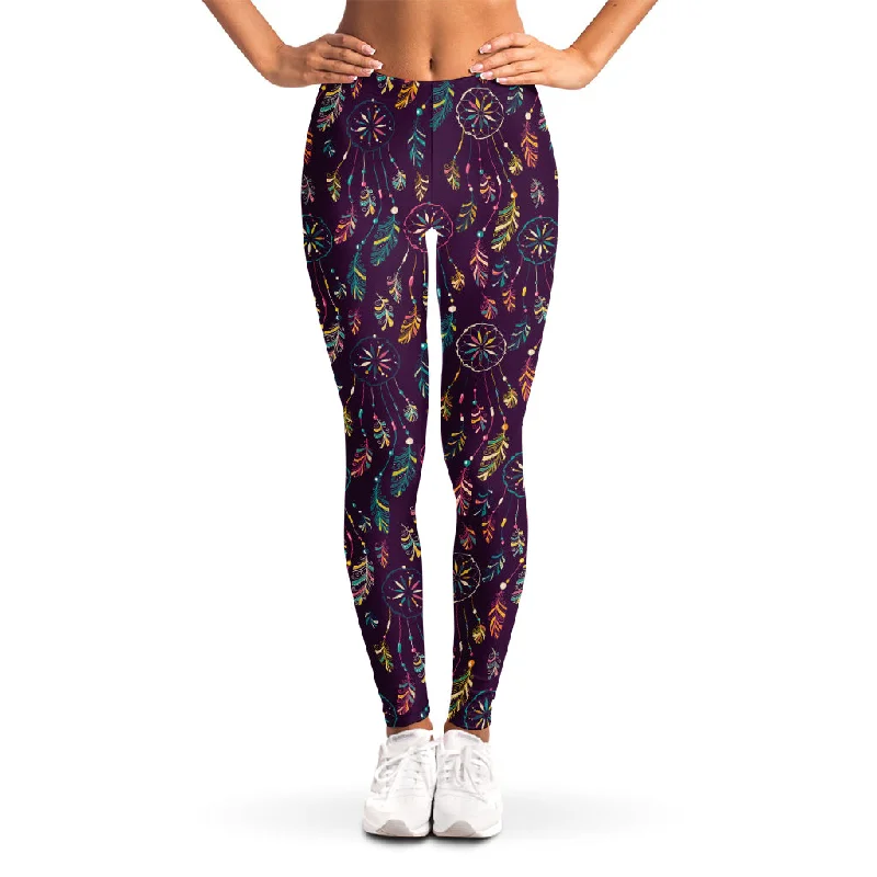 Limited Availability Purple Bohemian Dream Catcher Print Women's Leggings