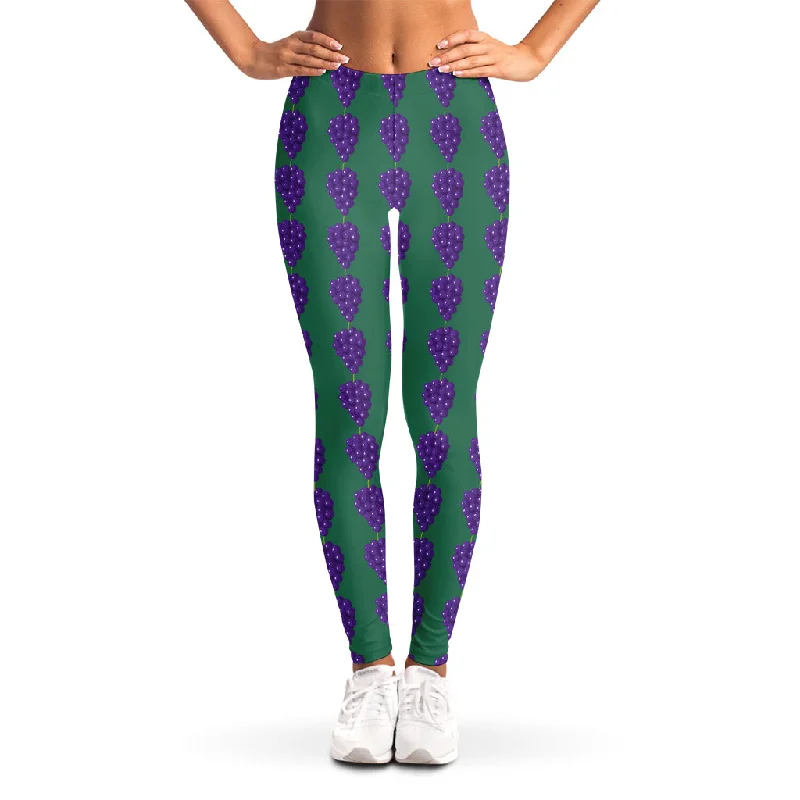 Act Now Purple Grape Pattern Print Women's Leggings
