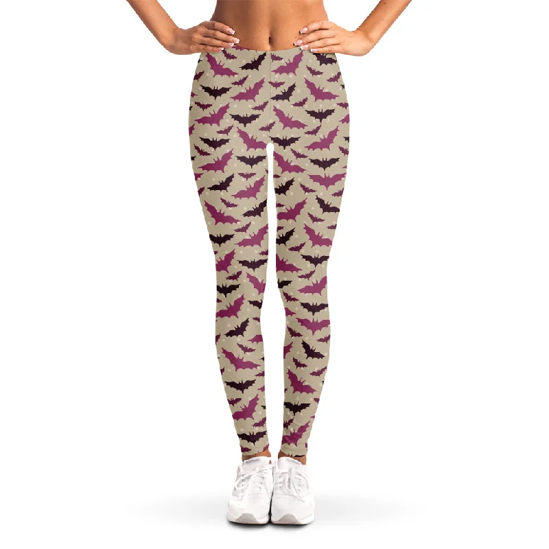 TIME-Limited Offer Purple Halloween Bat Pattern Print Women's Leggings