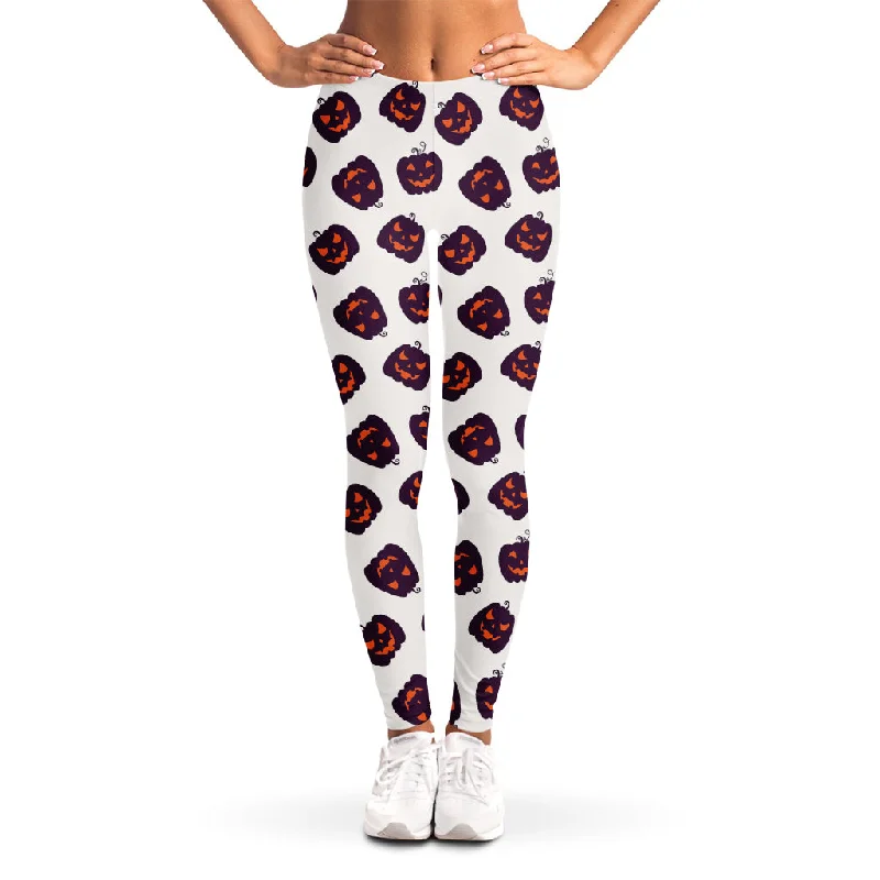Steals and Deals Purple Halloween Pumpkin Pattern Print Women's Leggings