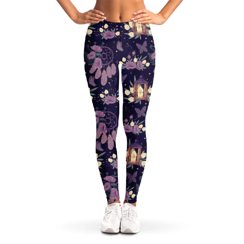 Instant Discount Purple Indian Dream Catcher Print Women's Leggings