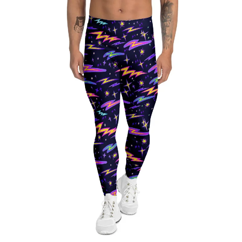 Buy Now Purple Lightning Flashes Print Pattern Men's Leggings