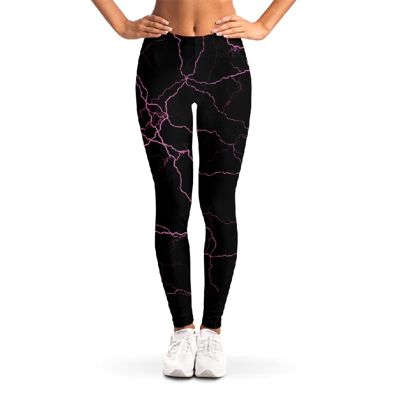 Daily Deals Purple Lightning Print Women's Leggings