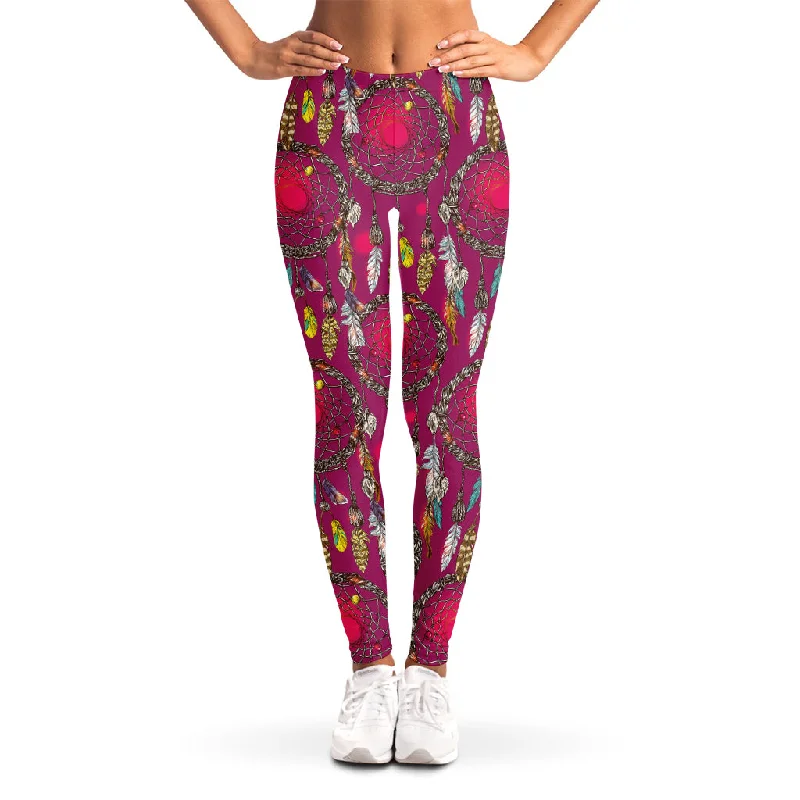 Savings Event Purple Native Dream Catcher Print Women's Leggings