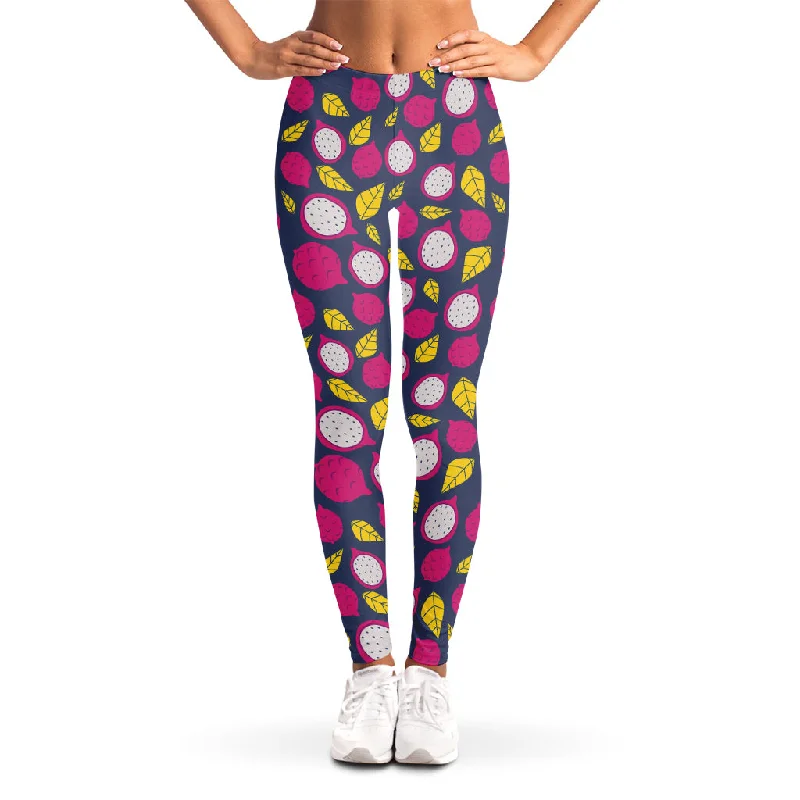 Warehouse Sale Purple Pitaya Pattern Print Women's Leggings