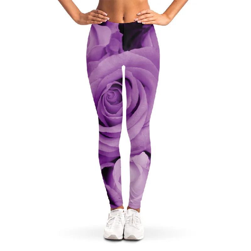 Price Blitz Purple Rose Print Women's Leggings