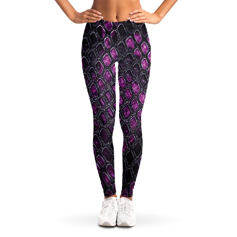 Grand Opening Sale Purple Snakeskin Print Women's Leggings