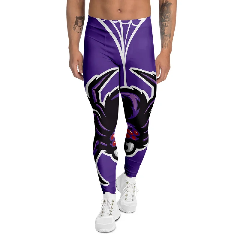 One-DAY Sale Purple Spider Print Men's Leggings