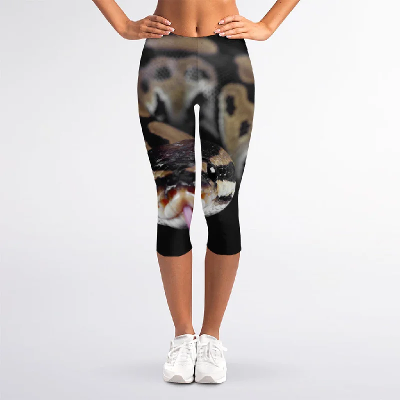 Daily Deals Python Snake Print Women's Capri Leggings