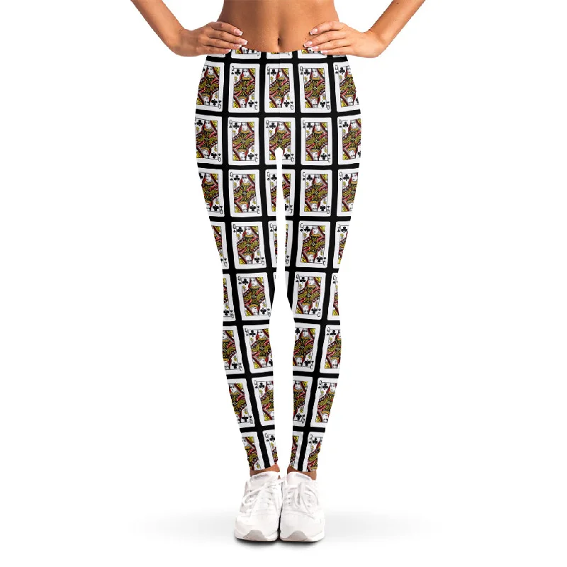 Clearance Sale Queen Of Clubs Pattern Print Women's Leggings
