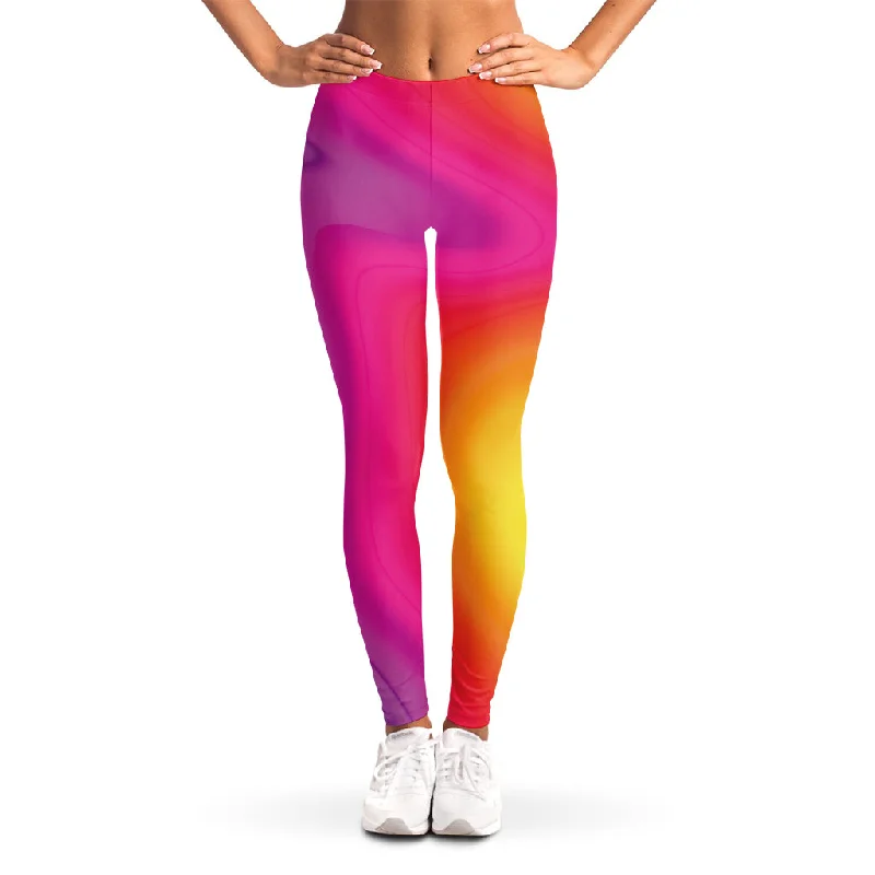 Deep Discounts Rainbow Flow Print Women's Leggings