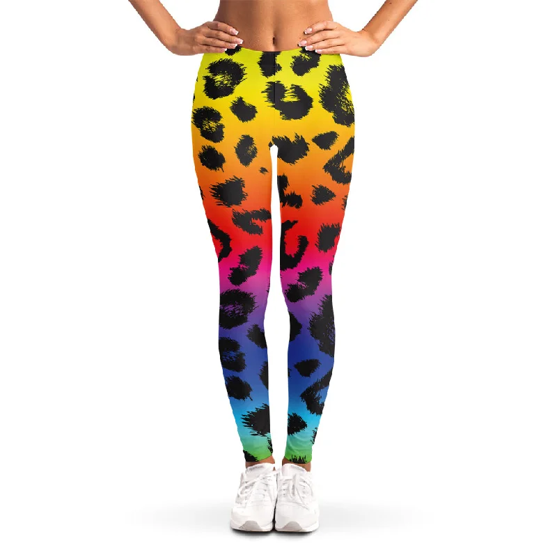 Buy More, Save More Rainbow Leopard Print Women's Leggings