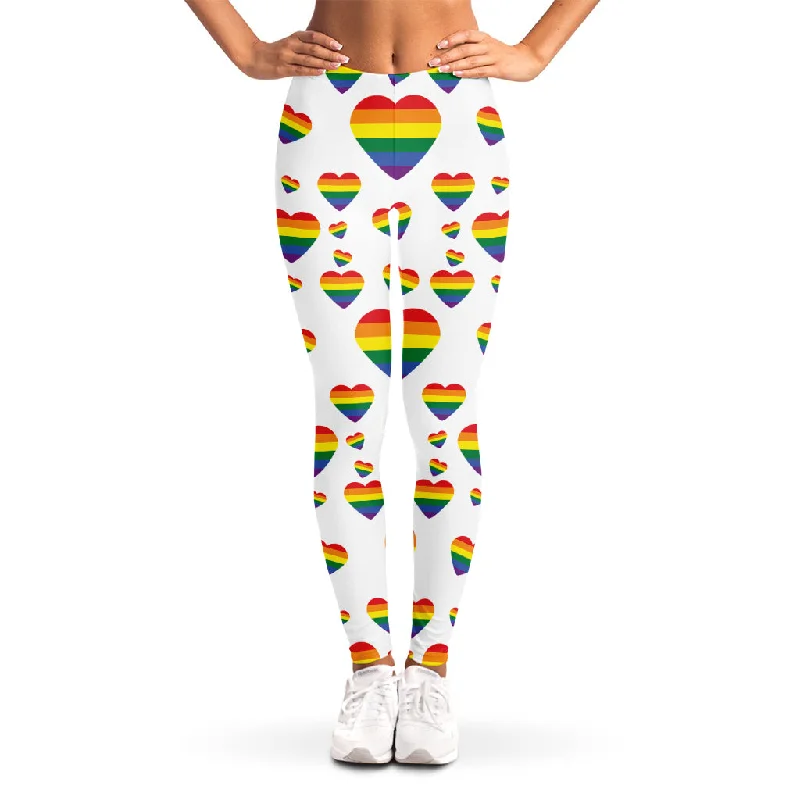 YEAR-End Sale Rainbow LGBT Heart Pattern Print Women's Leggings