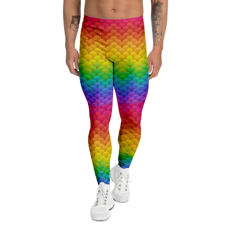 YEAR-End Clearance Rainbow Light Blobs Print Pattern Men's Leggings