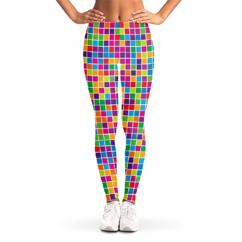 Fantastic Offers Rainbow Squares Pattern Print Women's Leggings