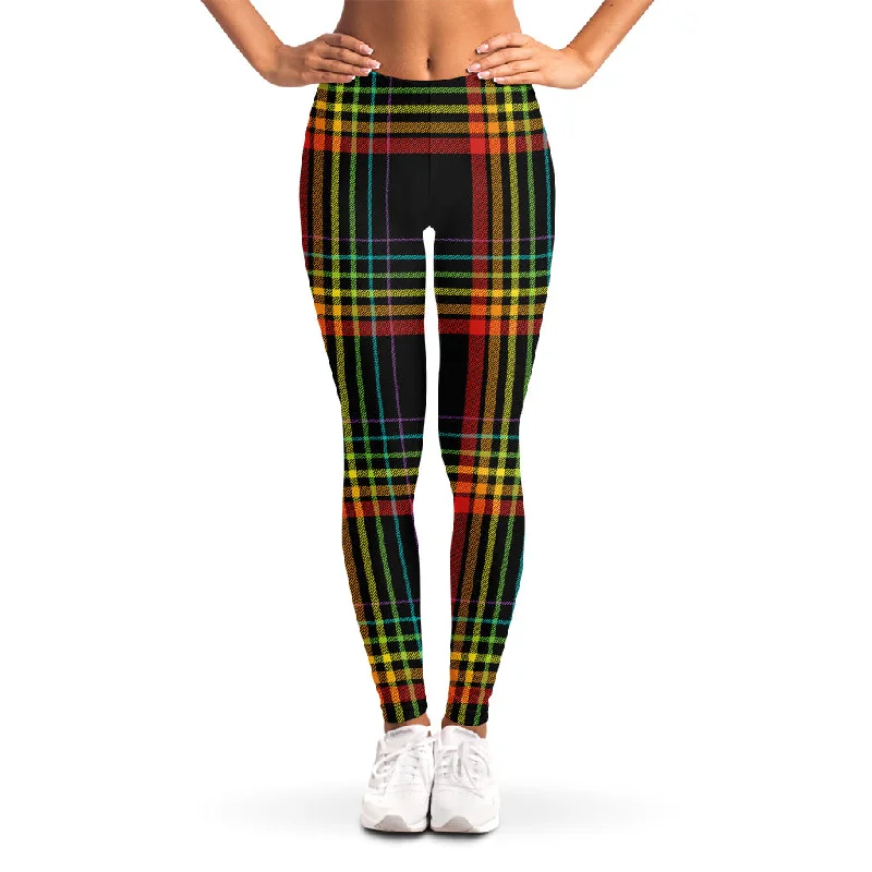 Big Discounts Rainbow Tartan Pattern Print Women's Leggings