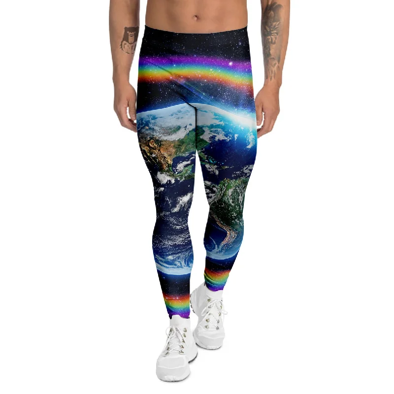 Best Deals Rainbow The Earth Print Men's Leggings