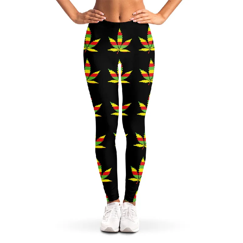 Price Break Rasta Flag Pattern Print Women's Leggings