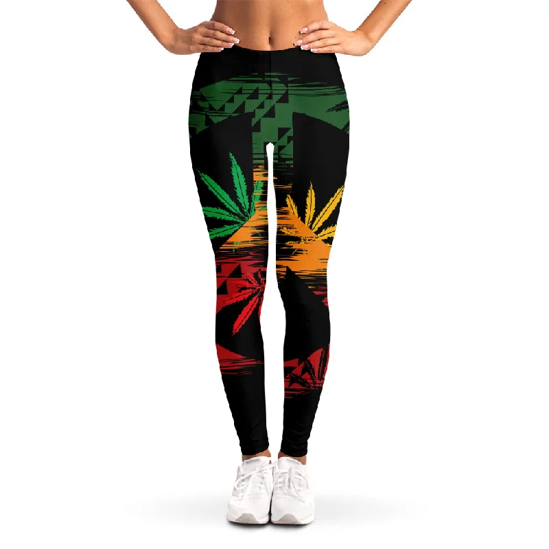 Inventory Reduction Rasta Peace Sign Print Women's Leggings