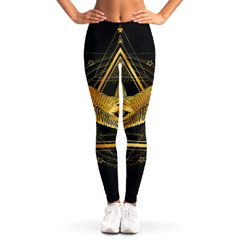 Referral Discount Raven Masonic Eye Print Women's Leggings