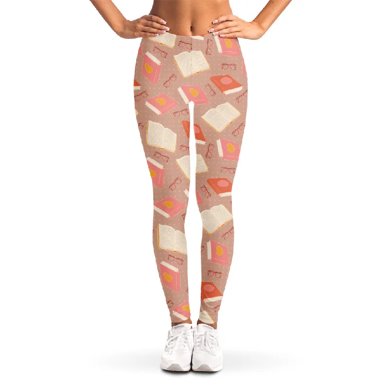 Special Savings Reading Books And Glasses Pattern Print Women's Leggings