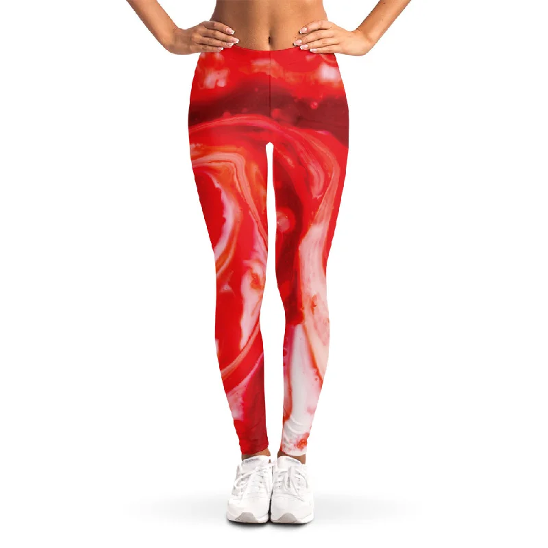 Anniversary Sale Red Acid Melt Print Women's Leggings