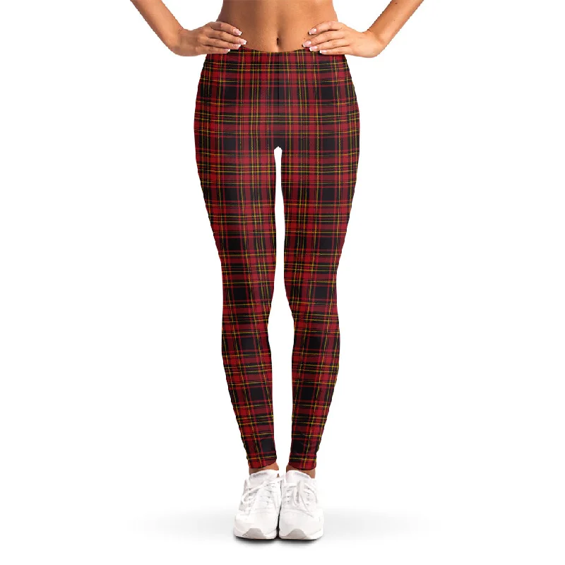 Price Smash Red And Yellow Tartan Pattern Print Women's Leggings