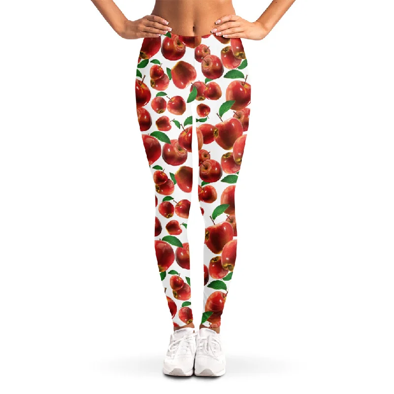 Price Blitz Red Apple Pattern Print Women's Leggings