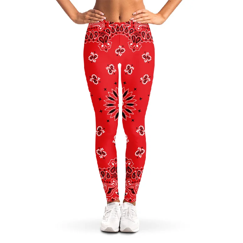 Today’s Special Red Black And White Bandana Print Women's Leggings