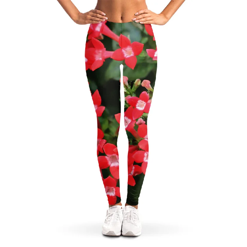 New Arrival Red Bouvardia Print Women's Leggings