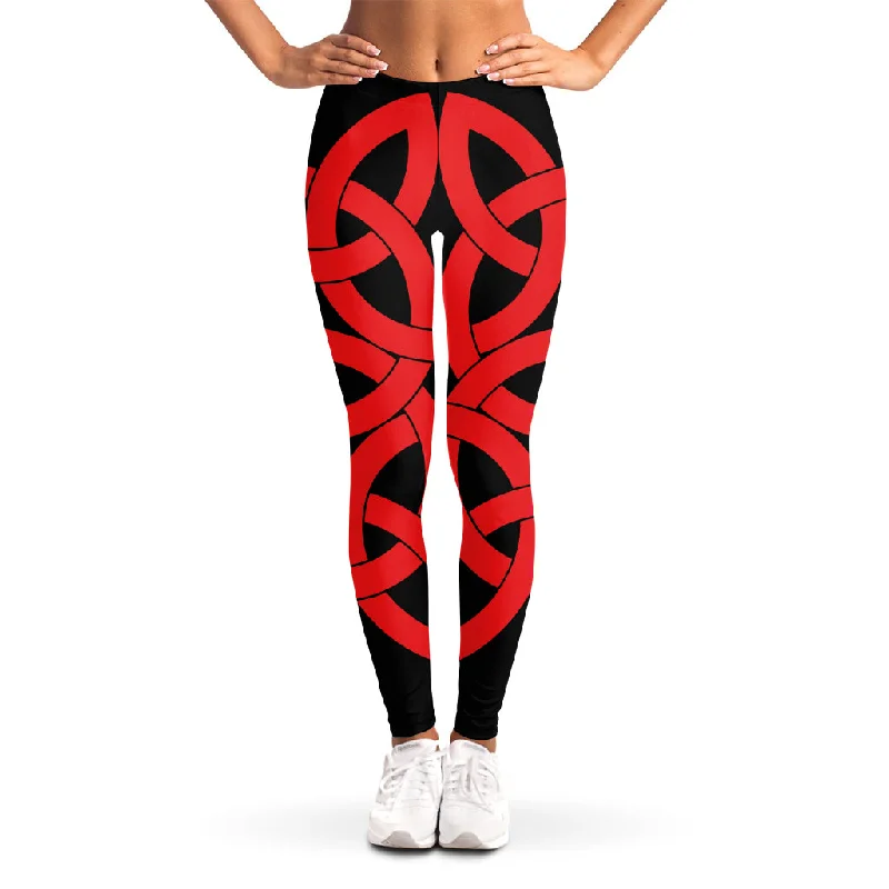 Massive Deals Red Celtic Knot Print Women's Leggings