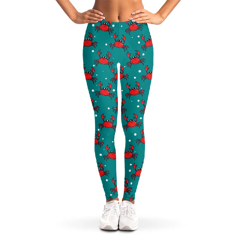 Fantastic Offers Red Crab Pattern Print Women's Leggings