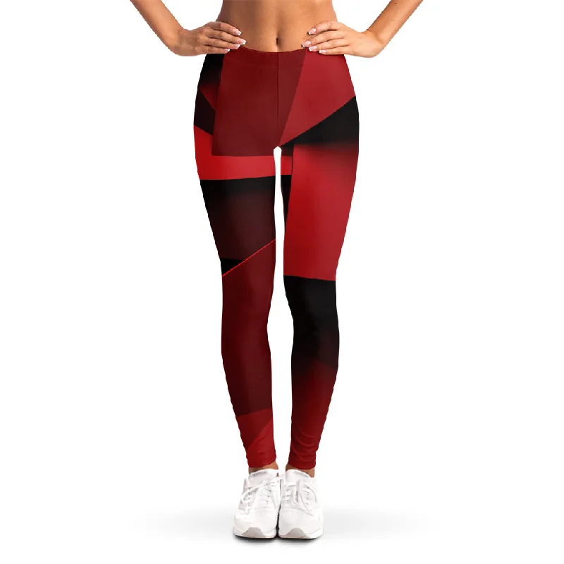 Great Deals Red Geometric Print Women's Leggings