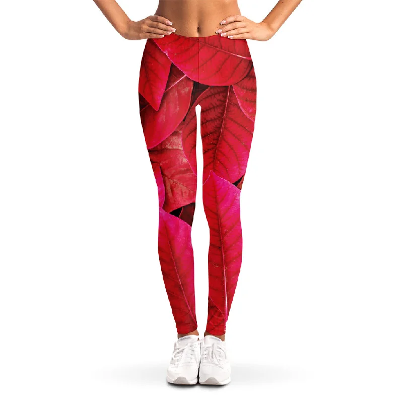 Sale Event Red Leaf Print Women's Leggings