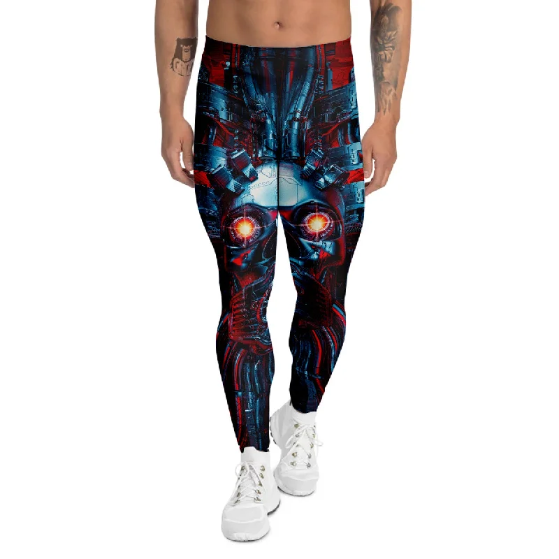 Deal Mania Red Machine Robot Print Men's Leggings