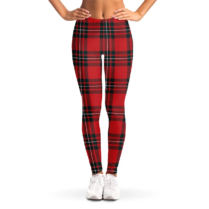 Inventory Reduction Red Scottish Tartan Pattern Print Women's Leggings
