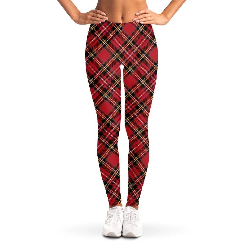 Special Buy Red Stewart Tartan Pattern Print Women's Leggings
