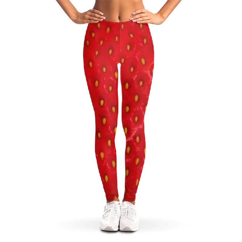 Customer Appreciation Sale Red Strawberry Print Women's Leggings